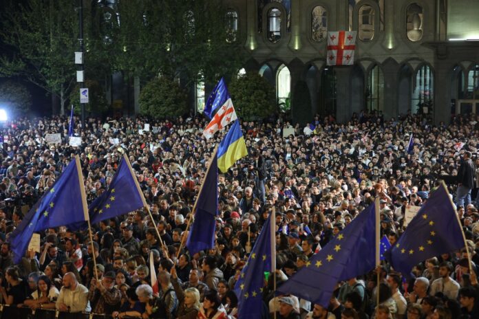 Gruzija, protesti, likums, ārvalstu aģenti, opozīcija, Tbilisi