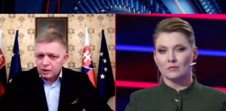 Roberts Fico, Olga Skabejeva, karš Ukrainā, Rietumu atbalsts, propagandiste, Kremlis, Krievija, Slovākija