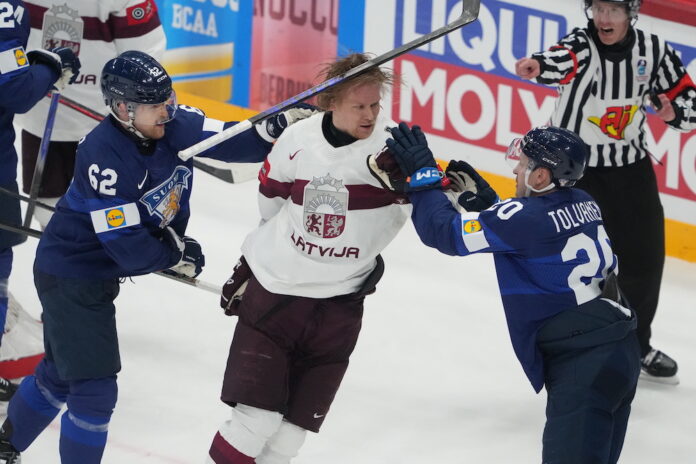 Pasaules hokeja čempionāta spēle starp Latvijas un Somijas valstsvienībām, Avicii arēnā, hokejs