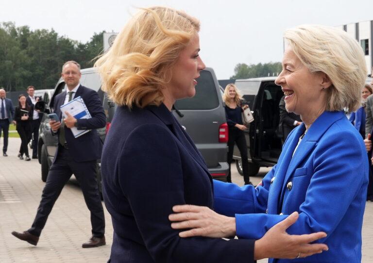 Ursula fon der Leiena Latvija, Evika Siliņa Maskava saprot tikai spēku, ES atbalsts pierobežai, Latvijas drošība NATO robeža, sankcijas Krievijai, Latvijas austrumu reģioni finansējums