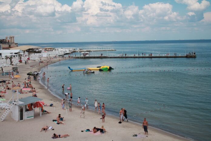 Ukrainas pilsēta Odesa Melnās jūras krastā.