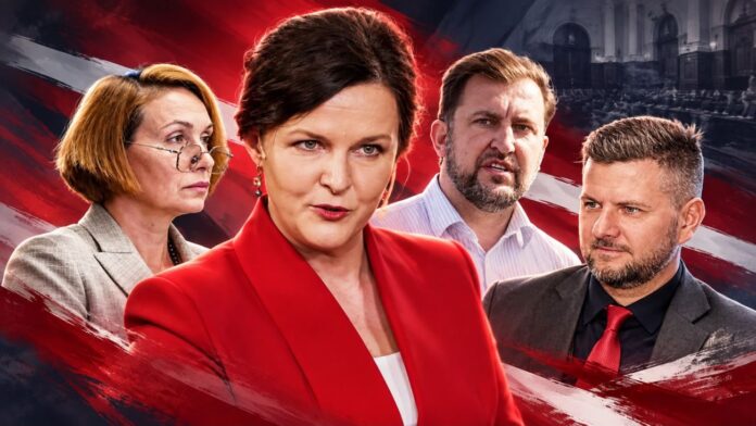Politiskā spēka “Suverēnā vara/Jaunlatvieši” pārstāvji
